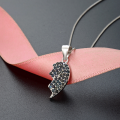 wholesale S925 Silver Fashion Minimalist Style Accessory Necklace, Japanese and Korean Version Crystal Pendant Women's Half-Heart Collarbone Chain-0-0