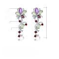 wholesale S925 Silver Designer Natural Amethyst Earrings with Natural Gemstone Inlays, Natural Style Design-0-6