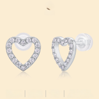 wholesale S925 Silver Cross-border New Heart-to-Heart Journey Earrings Moissanite Hoop Earrings Live Streaming Hot Selling Wholesale Jewelry on Temu-32 Moissanite