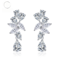 wholesale 925 Silver New High Carbon Diamond Earrings Drop 6*8mm White Diamond Stud Earrings Women Ins-0-0