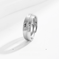 wholesale 925 Sterling Silver One Kiss to Confirm the Relationship Couple Rings, His and Hers Matching Bands, Trendy Niche Design for 520 Festival Gift-Love at First Kiss Couple Ring/approx. 4.47g&gt;PR002674 sterling silver