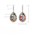 wholesale S925 Silver Tourmaline Earrings, European and American Vintage Style, Personalized Colored Gemstone Natural Crystal Earrings-0-0