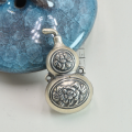 wholesale S925 Sterling Silver Retro Ethnic Style Peony Gourd Pendant, Antique Silver Carved Gourd Bead, Braided Cord Necklace Pendant-0-2