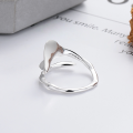 wholesale S925 Sterling Silver Korean Version Ins Minimalist Style Irregular Versatile Open Ring Geometric Simple Line Ring-0-2