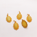 wholesale S925 gold-plated amber beeswax barrel bead Buddha butterfly Chokyi Lamu pendant accessory bracelet semi-finished product-0-8