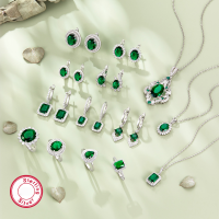 wholesale S925 silver jewelry set, retro high-end earrings, luxury emerald necklace for women, popular cross-border wholesale accessories-Necklace Type A>925 Silver