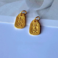 wholesale S925 Gold-Plated Ancient Method Silver Pendant for DIY Bracelet Necklace Accessories, Hot-Selling Pure Silver Peace Jewelry-0-5