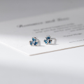 wholesale S925 Sterling Silver Fresh and Sweet Ins Style Blue Three-Petal Flower Diamond-Inlaid Iris Earrings M06414-0-0