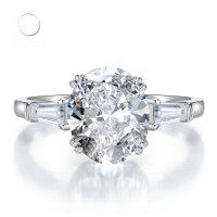 wholesale 925 Silver Mu Jing Jewelry New9*11 High Carbon Diamond Ring Women Simulated Large Diamond Ring-White No. 5