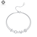 wholesale S925 silver fashion simple and elegant new LOVE letter-shaped moissanite trending bracelet for women-0-1