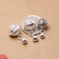 wholesale S925 Sterling Silver Hollow-Out Bell Pendant, Handmade DIY Crystal Bracelet Accessory Materials-0-3