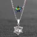 wholesale S925 Sterling Silver Cross-Border Star Necklace Korean Style Fashion Creative Crystal-Inlaid Snowflake Collarbone Pendant Factory Wholesale-0-2