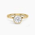 wholesale 9K/10K/14K/18K Gold Minimalist Solitaire Ring with 1ct Moissanite and Certificate, AU750 Engagement Ring-0-1