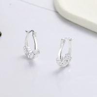 wholesale S925 Sterling Silver Korean-style Minimalist Twist Rope Geometric Design Versatile Commute Fashion Earrings for Women-YHR309/approx. 4.6g 925 silver