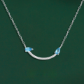 wholesale S925 Sterling Silver Fashion Minimalist Necklace for Women, Small Accessories, High-End Delicate Smile Elegance Collarbone Chain Wholesale-0-0