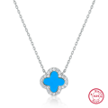 wholesale Metal Material: 925 Silver Cross-border Hot Sale Women's Necklace, Versatile and Light Luxury Choker with Four-leaf Clover Shell Pendant Chain for Foreign Trade Jewelry Wholesale-0-16