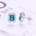 wholesale new lab-grown emerald synthetic Zambian emerald green 5*7mm small octagon earrings with metal material at the beginning  

（：）  

**Final version:**  
Metal new lab-grown emerald synthetic Zambian emerald green 5*7mm small octagon earrings  

（"metal"，，）-0-3