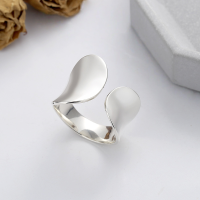 wholesale S925 Sterling Silver Wide Band Smooth Surface Irregular Open Ring Fashion Euro-American Hip-Hop Punk Ring-870FJ/approx. 6.5g Adjustable opening