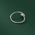 wholesale S925 Sterling Silver Minimalist Line Tulip Ring Adjustable Opening Index Finger Ring R01113-0-3