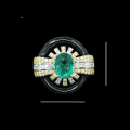 wholesale 925 Silver Gold-Plated Ring with High Carbon Diamond Muzo Green Oval Enamel Art Deco Exquisite and Versatile Women's Ring-0-2