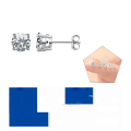 wholesale S925 Sterling Silver Classic Four-Prong Stud Earrings with Moissanite (01/03/05/1/2/3 Carat) for Men and Women-0-18