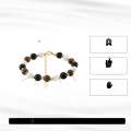 wholesale Metal jewelry wholesale: tiger eye stone, obsidian, shell, pearl beaded bracelet-0-1