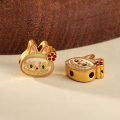 wholesale S925 gold-plated enamel Labubu spacer beads for DIY bracelets, necklaces, pendants, handcrafted cord accessories-0-19
