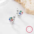 wholesale S925 silver cross-border hot-selling children's stud earrings, small and exquisite luxury colorful zircon earrings, factory direct-0-1