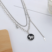 wholesale S925 Sterling Silver "Money Horse" Double Layer Chain Minimalist Pony Resin Retro Versatile Necklace-YL329/approx. 24.2g 925 silver