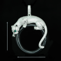 wholesale 925 Silver Gold-Plated Pendant with High-Carbon Diamonds, Enamel Cheetah Design, Unique and Niche for Women's Party Events-0-1