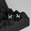 wholesale S925 Silver Balloon Dog Stud Earrings Women's Korean Japanese Style Light Beads Cute Cartoon Puppy Sweet Jewelry G7966-0-0