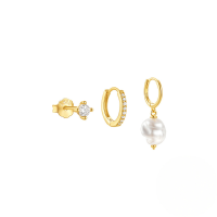 wholesale 925 Sterling Silver New Hot-selling Earring Set For Women,-Set of 3 - Gold#3 925 Silver