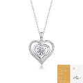 wholesale S925 Silver Fashionable Heart Pendant Women's High-End Version Cross-Border Collarbone Chain Moissanite Necklace-0-6