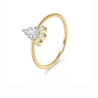 wholesale S925 Sterling Silver High-Quality Ring with Moissanite, Triangle Golden Dawn Series Fine Unisex Ring-Small Moissanite Ring  US Size 6 (Domestic Size 13)