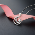 wholesale S925 Silver Rhinestone Inlaid Fashion Collarbone Necklace, Korean Style Small Fresh Star and Moon Pendant Accessory-0-0