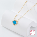 wholesale Metal Material: 925 Silver Cross-border Hot Sale Women's Necklace, Versatile and Light Luxury Choker with Four-leaf Clover Shell Pendant Chain for Foreign Trade Jewelry Wholesale-0-10