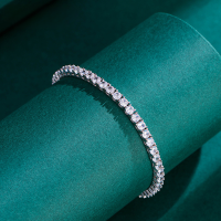 wholesale S925 Sterling Silver Zircon High-End Full Diamond Bracelet for Women, Luxurious Minimalist INS Niche Design Sparkling Row Diamond Jewelry-16.5cm>925 silver