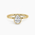 wholesale 9K/10K/14K/18K Gold Minimalist Solitaire Ring with 1ct Moissanite and Certificate, AU750 Engagement Ring-0-4