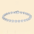 wholesale High-quality minimalist European and American style bracelet with 4MM Moissanite full pave inlay, ins-inspired design lightweight luxury bangle Place the metal material at the beginning-0-0