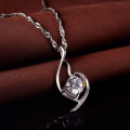 wholesale S925 silver with zirconia and diamond Korean vintage-style pendant necklace for women, a fashionable and elegant accessory-0-2