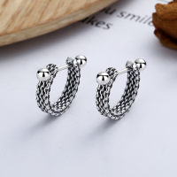 wholesale S925 Sterling Silver Trendy Street Punk Style Irregular Geometric Pattern Earrings Unisex Studs-YFR068/approx. 3.18g>925 silver