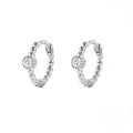 wholesale S925 Sterling Silver Round Bezel Set Zircon Ear Cuffins-0-4
