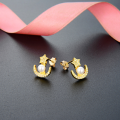 wholesale S925 Silver Small Fresh Star and Moon Zircon Accessory Earrings, Korean Pearl Earrings, Women's Fashion Stud Ear Wholesale-0-0