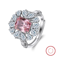 wholesale S925 Sterling Silver Cloud Pull Jewelry Ring, Light Luxury Extra Sparkling Zircon Rings, Oval Zircon Wedding Ring-Platinum, detachable, approximately 3.82g Adjustable