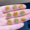 wholesale S925 Gold-Plated Silver Hetian Jade Bead Spacer Beads DIY Bracelet Accessories Jade Gourd Spacer Beads Stringing Accessories-0-6