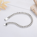 wholesale S925 Sterling Silver Classic Miami Cuban Chain Bracelet Cross-border Fashion Unisex Hand Jewelry for Men and Women-0-2