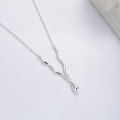 wholesale S925 Sterling Silver Korean Dongdaemun Minimalist Geometric Teardrop Pendant Necklace Creative Matching Collarbone Chain-0-2