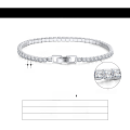 wholesale S925 Sterling Silver Single Row No Hole Square Zircon Tennis Bracelet, Direct from Manufacturer-0-1
