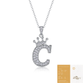 wholesale 925 silver popular 26-letter alphabet necklace for women, stylish and elegant moissanite cross-border collarbone chain-0-33