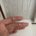 wholesale 925 Sterling Silver Necklace, Light Luxury, Niche Design, Versatile and Minimalist Single Diamond Snake Chain, Exquisite Ultra-Thin Collarbone Chain for Women-0-0